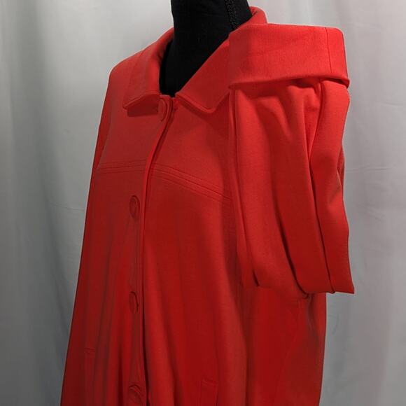 Chicos Women Red Knitt Button down blazer with pockets Size 3 - Picture 5 of 6